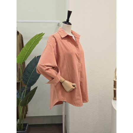 심플 솔리드 루즈핏 셔츠