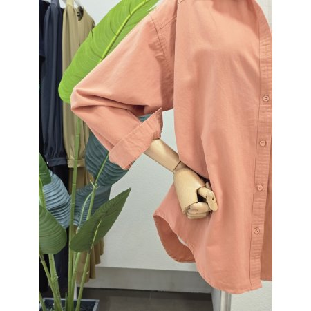 심플 솔리드 루즈핏 셔츠