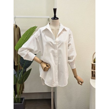 심플 솔리드 루즈핏 셔츠