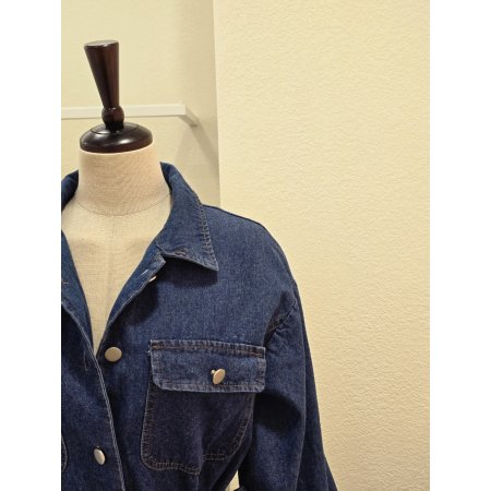 D링 벨티드 데님 원피스