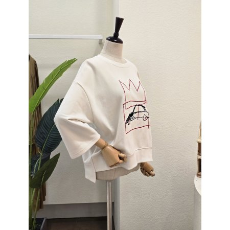 유니크 자수 7부 맨투맨