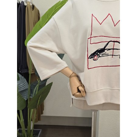 유니크 자수 7부 맨투맨