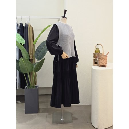 니트 베스트 원피스 세트