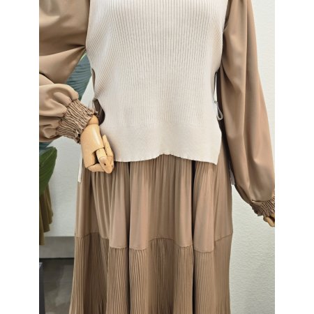 니트 베스트 원피스 세트