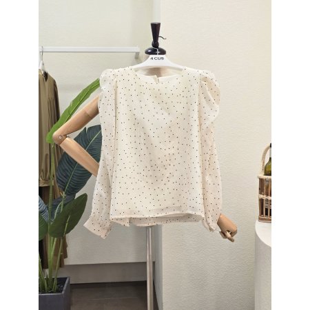 도트 블라우스 뷔스티에 세트