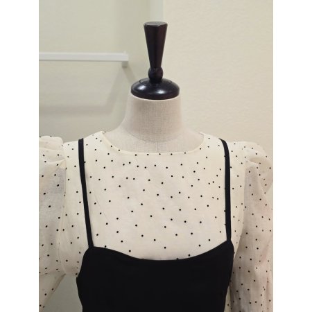 도트 블라우스 뷔스티에 세트