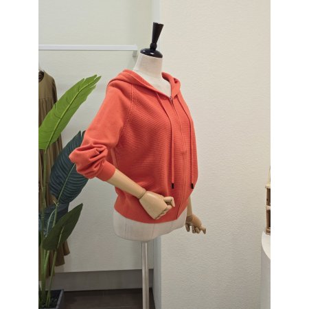 후드넥 니트 집업 가디건