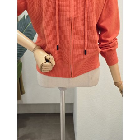 후드넥 니트 집업 가디건