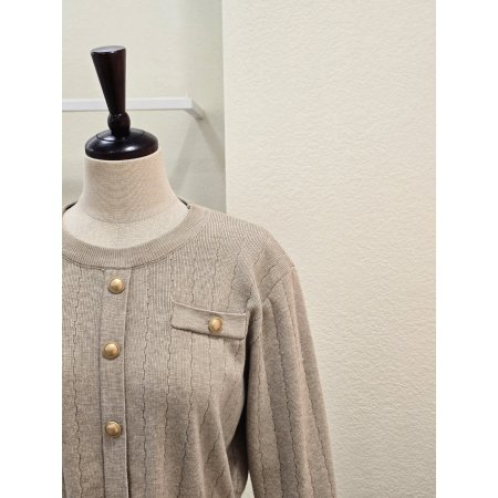 골드 버튼 니트 원피스