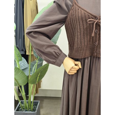 니트 베스트 세트 롱 원피스