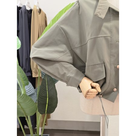 루즈핏 하이넥 스트링 점퍼