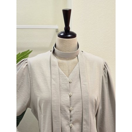 타이 세트 셔링 블라우스