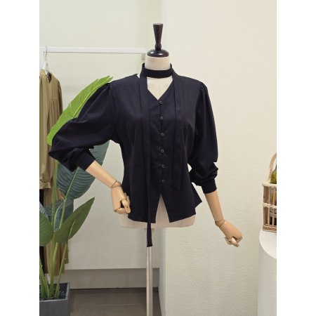 타이 세트 셔링 블라우스