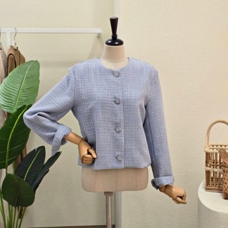 클래식 라운드 트위드 재킷