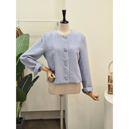 클래식 라운드 트위드 재킷