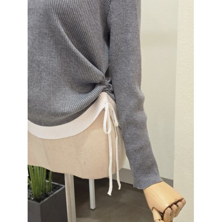 레이어드 옆 셔링 니트