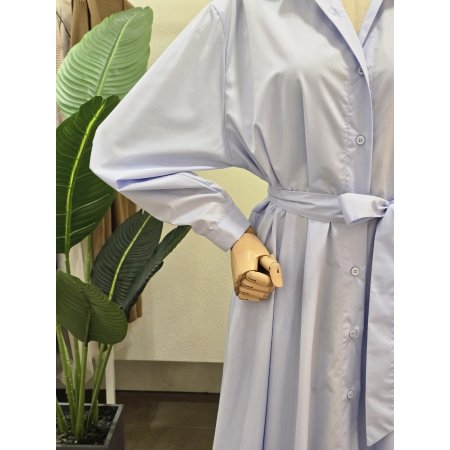 클래식 무드 셔츠형 롱 원피스