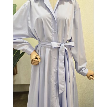 클래식 무드 셔츠형 롱 원피스