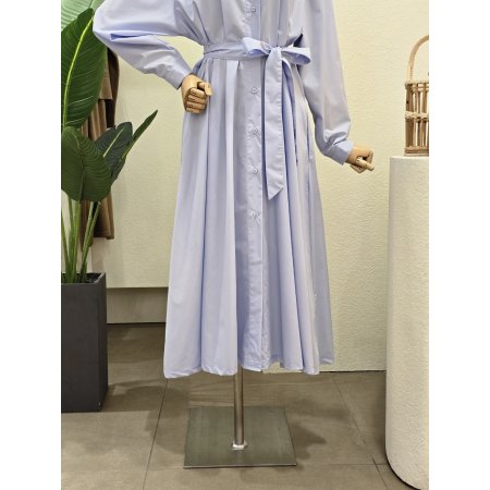 클래식 무드 셔츠형 롱 원피스