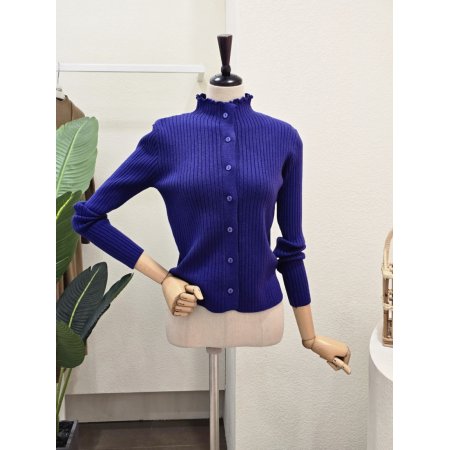 골지 반하이넥 니트 카디건