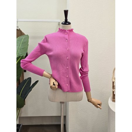 골지 반하이넥 니트 카디건