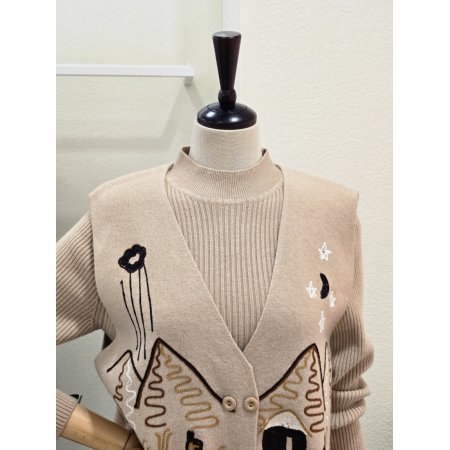 니트 원피스 자수 베스트 세트