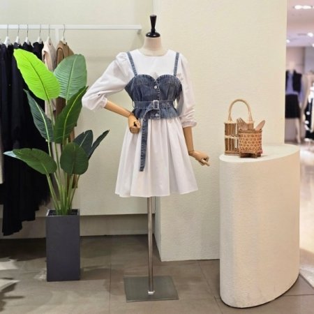 데님 뷔스티에 세트 원피스