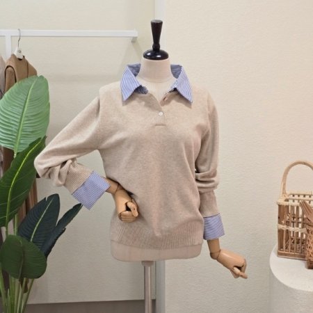 셔츠 레이어드 소프트 니트