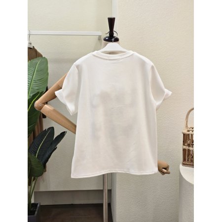 패치 레터링 반팔 기모 티셔츠