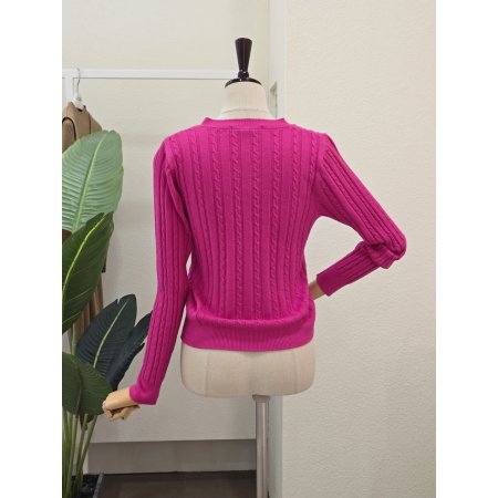 케이블 패턴 컬러 카디건