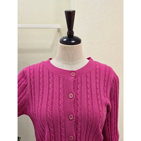 케이블 패턴 컬러 카디건