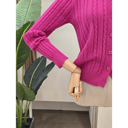 케이블 패턴 컬러 카디건