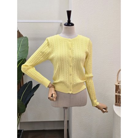 케이블 패턴 컬러 카디건