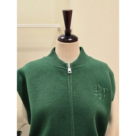 컬러 배색 니트 집업 점퍼