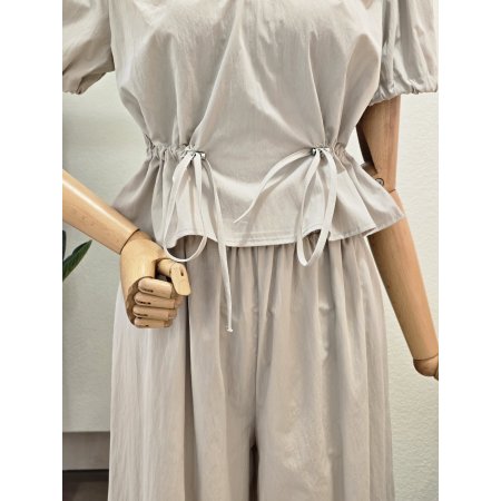 스트링 블라우스 팬츠 세트