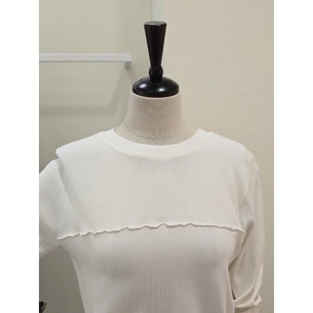 라운드넥 웨이브 골지 티셔츠