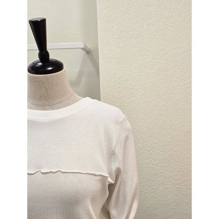 라운드넥 웨이브 골지 티셔츠