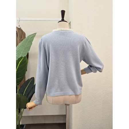 프릴 진주 디테일 카디건