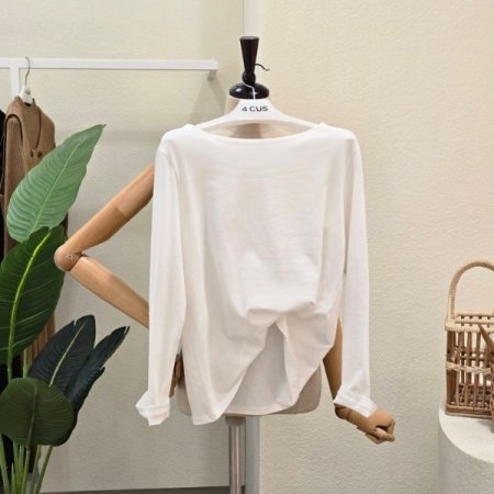 라운드 심플 무지 티셔츠