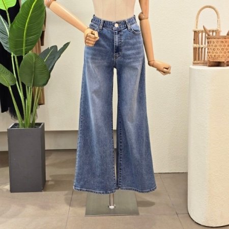 밴딩 스판 데님 팬츠