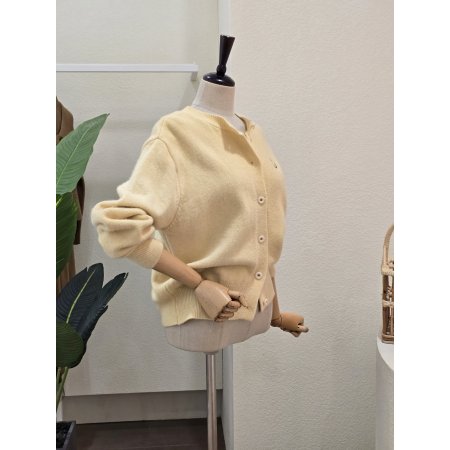 자수 고양이 라운드넥 카디건