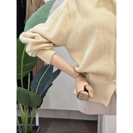 자수 고양이 라운드넥 카디건