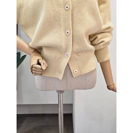 자수 고양이 라운드넥 카디건