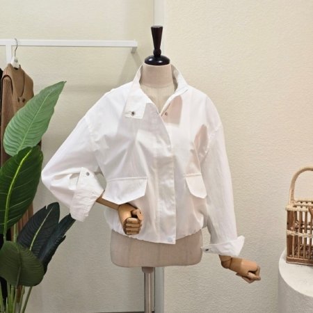 스트링 하이넥 카라 점퍼