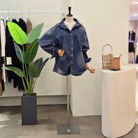 워싱 데님 셔츠 숏츠 셋업