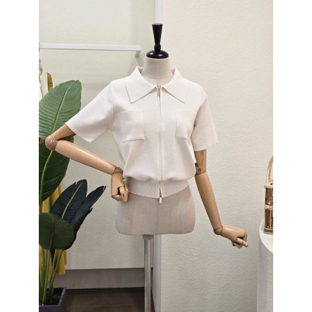 반팔 카라 투웨이 지퍼 가디건