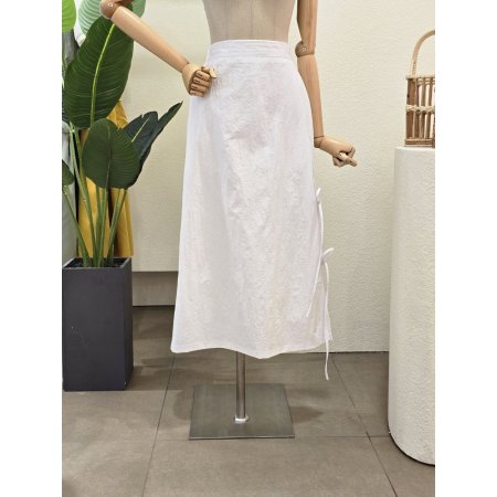 리본 슬릿 롱 스커트