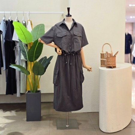 스트링 셔츠 포켓 스커트 셋업