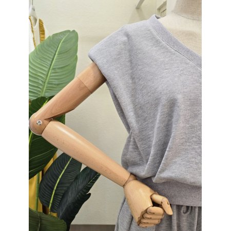 어깨 패드 티셔츠 팬츠 셋업