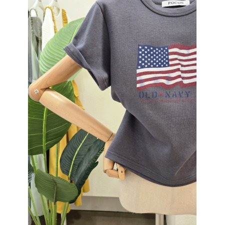 핏 라운드 프른트 티셔츠